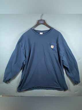 Vintage Carhartt Mens Size 3XL Long Sleeve Y2K Workwear Pocket Tee Shirt